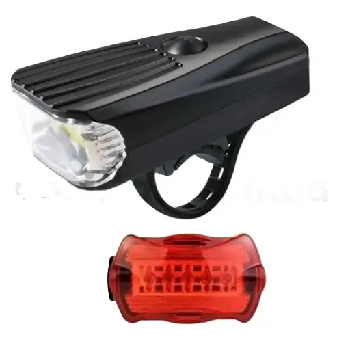 [36177]  Bike Light COB LED Front + Rear 300 Lumen 2 AA Batt
