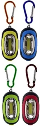 [36391]  LED COB Mini Light+2 Red Carabiner+Magnet Batt incl