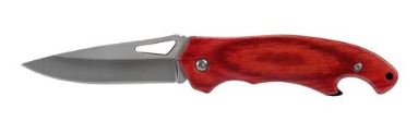 Folding Pocket Knife 7 cm Blade Cherry Wood Colour Handle