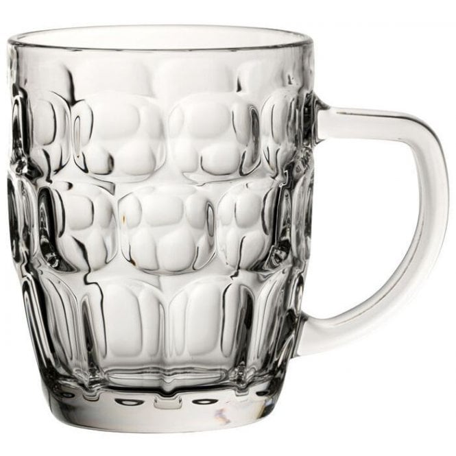 Dimpled Glass Beer Mug Cup 500 ml