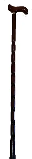 [44975]  Wood Walking Stick 92cm Brown Varnish Derby Handle