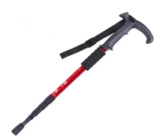 [44996]  Telescopic Hiking Pole Aluminium L Handle Walking Stick Pole