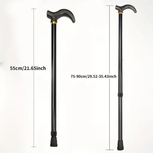 [44961] Walking Stick Telescopic Brown Metal T Handle